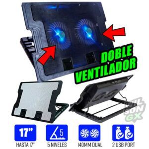 Cooler Laptop Doble Ventilador Usb Reclinable