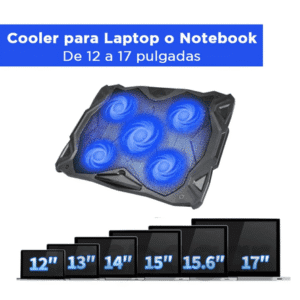 Cooler para laptop con 5 Ventiladores