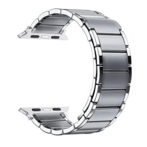 Correa Compatible con Apple Watch y Smart Watch Ultra de Acero Inoxidable Magnetico Two Section Color Plata