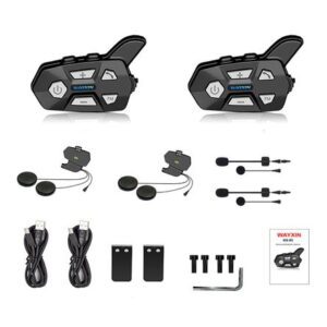 Intercomunicadores Para Casco De Motocicleta Wayxin 2 Uds Bt Auriculares Interfono Inalámbrico
