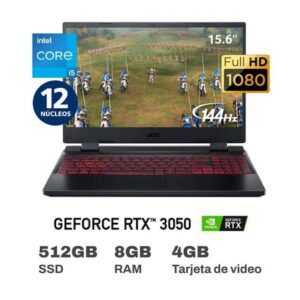 Laptop Gamer Acer Nitro 5 AN515-58-54ZF Intel Core i5 12 Núcleos 8GB RAM 512GB SSD 15.6