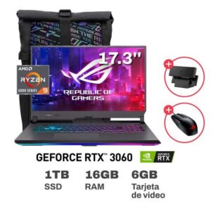 Laptop Gamer Asus ROG Strix G17 G713RM-LL046W AMD Ryzen 9 16GB RAM 1TB SSD 17.3