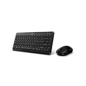 Teclado Genius+Mouse Wireless Luxemate Q8000 Tkl Usb Multimedia Black