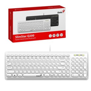 Teclado Genius Slimstar Q200 Usb Multimedia Blanco