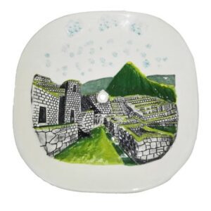 Adorno Plato Cuadro Decorativo Ceramica Machu Picchu Peru 1pza