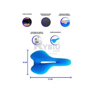 Asiento Cojín Gel para Bicicleta + Funda Protectora Negra