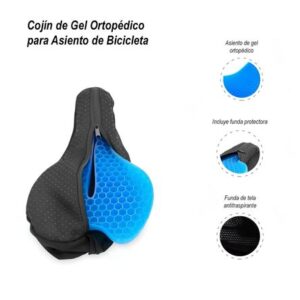 Asiento para Bicicleta Cojín de Gel Silicona con Funda
