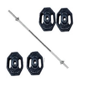 Barra Recta Cromada Importda+30 kilos Discos