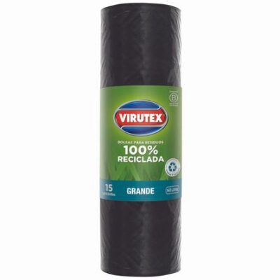 Bolsa de Basura VIRUTEX 140lt Negro Rollo 15un
