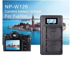 Cargador De Bateria Doble Con Pantalla Np-w126s Para Fujifilm