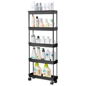 Carrito Organizador de Baño Ahorrador de Espacio 5N HL5 Negro