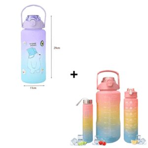 Combo Tomatodo con Asa de Osos Escandalosos 2 Litros + Tomatodo Multicolor x 3 Piezas