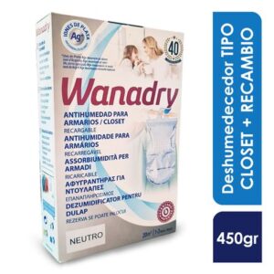 Deshumedecedor para Closet WANADRY Set Colgador + Saquito de 450gr