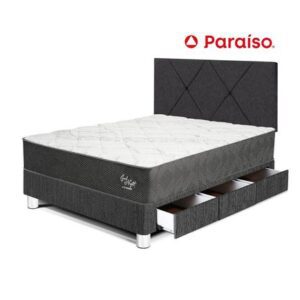 Dormitorio Good Night Cajones 1.5 Plazas Cabecera Loft Charcoal