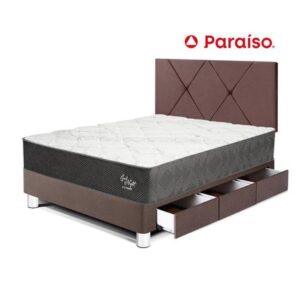 Dormitorio Good Night Cajones 1.5 Plazas Cabecera Loft Choco