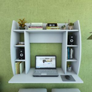 Escritorio Flotante Hobart Color Blanco Muesbles&Estilos Muebles de Oficina