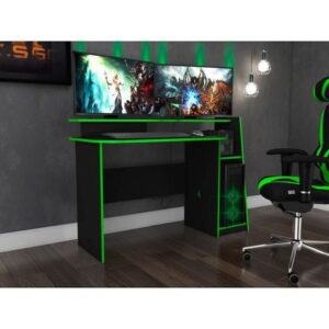 Escritorio Gamer Luigi Negro con Verde