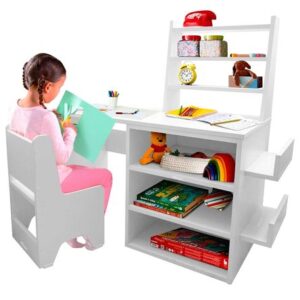Escritorio Infantil Mesa con Estantes Organizador Infantil + Silla M54