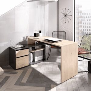 Escritorio Moderno Arantxa Ventitaspe Negro y Duna