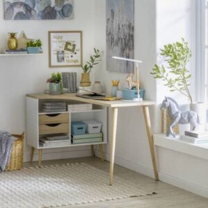 Escritorio Tini Vintage Oak con Blanco