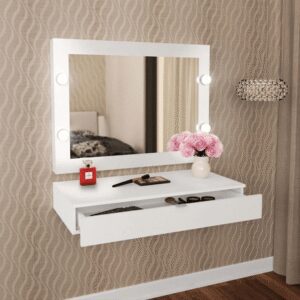 Espejo con Luces + Tocador 1 Cajón Moema