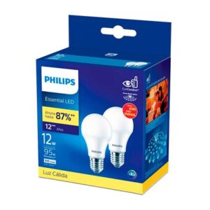 Foco LED Essential 12W E27 Luz Cálida Pack x2