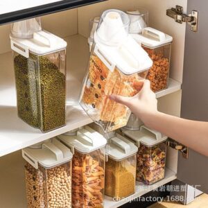 Frasco Hermético con taza medidora Acrílico 2300 ml Blanco Humo