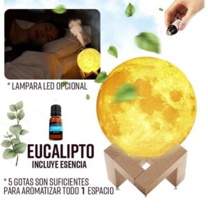 Humidificador Purificador con Lámpara Led Luna esencia Eucalipto