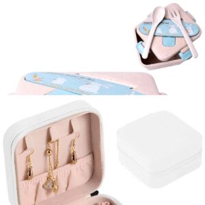 Joyero Organizador de Joyas Cofre para Anillos Aretes Pulseras Estuche de Viaje B 84J