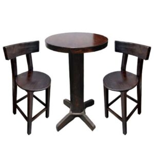 Juego de Mesa Comedor Alta Restobar Juego Sillas Toscana Modelo Rustico Caoba