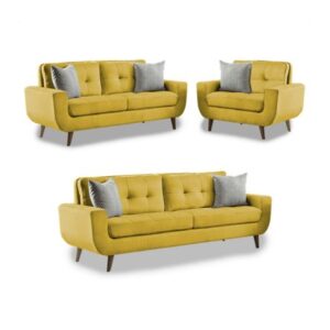 Juego de Sala Vintage 3 2 1 Kayruth Mostaza