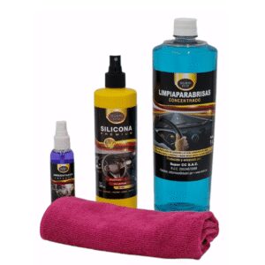 Kit Básico Dubri Eco Silicona + Limpiaparabrisas + Ambientador + Paño
