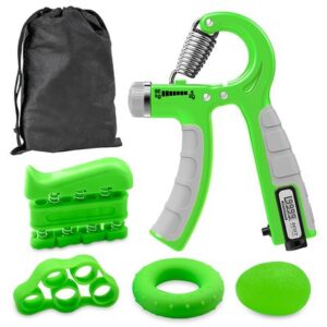Kit Mancuernas de Mano Ajustable 60Kg Hand Grip 5en1 ST6 Verde
