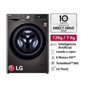 Lavaseca LG Carga Frontal 12Kg/7Kg WD12BVC2S6C Negro