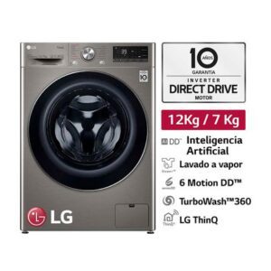 Lavaseca LG Carga Frontal 12KG/7KG WD12PVC3S6C Platino