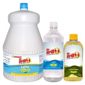 Lejia Mr Brillo 1 Gal + Alcohol Puro 96° 1 L + Lustramuebles Citrico