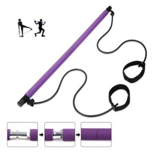 Ligas Resistencia C Barra Portátil Pilate Stick Yoga Morado