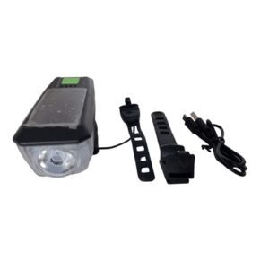 Luz Linterna Timbre Para Bicicleta C/ Panel Solar Ly-17 Verde