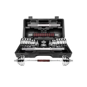 Mancuernas 20Kg Cromadas + Barra Adaptadora