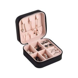 Mini Joyero Organizador Portátil Funcional Múltiple Negro