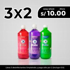 Pack Killa Desinfectante Limpiatodo Lavanda Pino Primavera