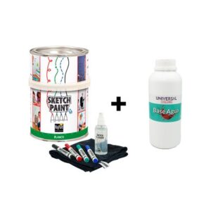 Pintura Pizarra Acrilica + SketchKit +Sellador UC MagPaint SketchPaint Blanco Gloss DIY 500ml