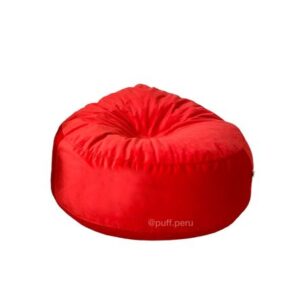 Puff Contemporany Grande PuffPerú en Terciopelo Rojo