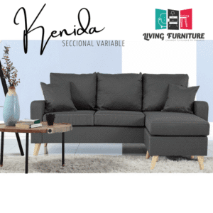 Seccional Kenida Gris oscuro Living Furniture Kenida