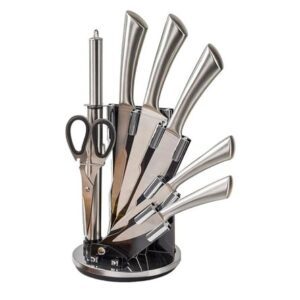 Set de Cuchillos de Acero Inoxidable para Cocina con Base Giratoria