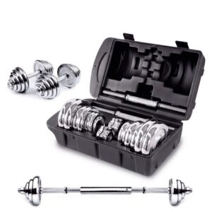 Set De Pesas 30kg Mancuernas Adaptador Barra