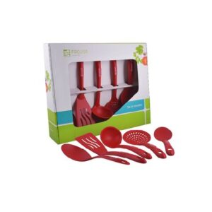 Set de Utensilios Facusa Nylon x5 Piezas -Rojo