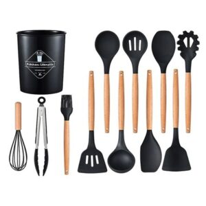 Set de Utensilios Multifuncional para Cocina de Silicona Negro
