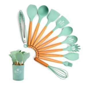 Set de Utensilios Multifuncional para Cocina de Silicona Verde