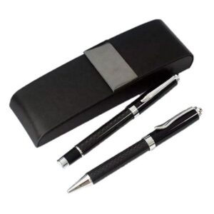 Set Seren Doble Boligrafo Metálico con Caja de Cuero